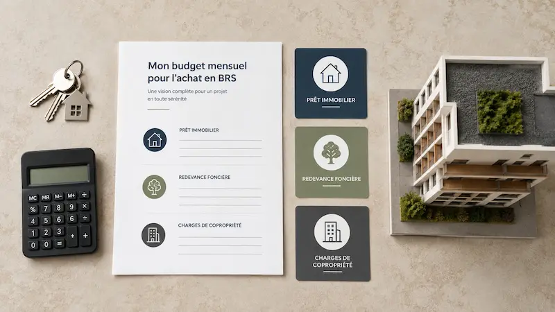 image représentant un calcul de budget mensuel pour l’achat en BRS